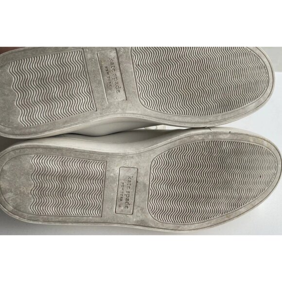 KATE SPADE Angelise White Gold Leather Lace Up Low Top Sneakers Size 8B - Picture 7 of 16